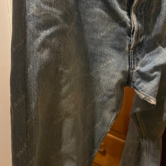 Balenciaga Faded Bleached Logo Straight Leg / Boyfriend Jeans - Picture 6 of 7